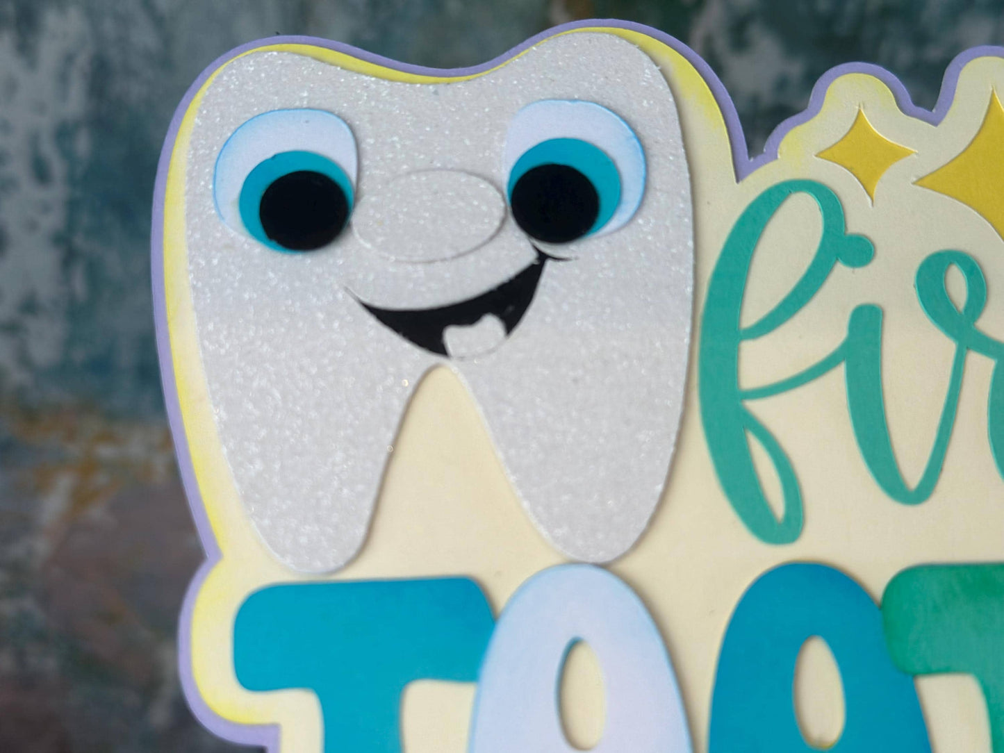 Baby's first tooth scrapbook photo album keepsake