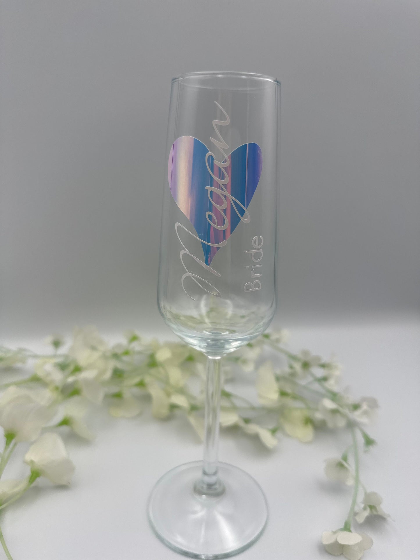 Personalised - Customised Champagne Glass - Bridal Party - Bride - Wedding party