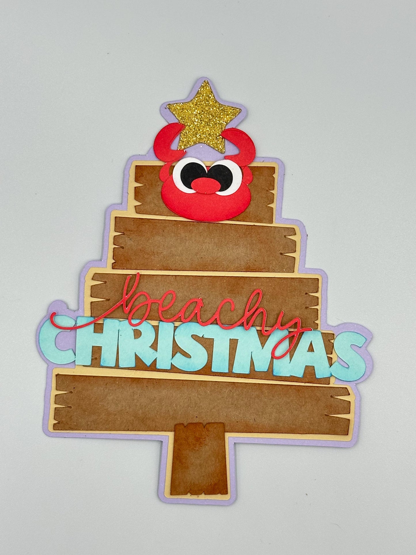 Christmas beach holiday scrapbook photo album embellishment decoration title paper piercing Handmade