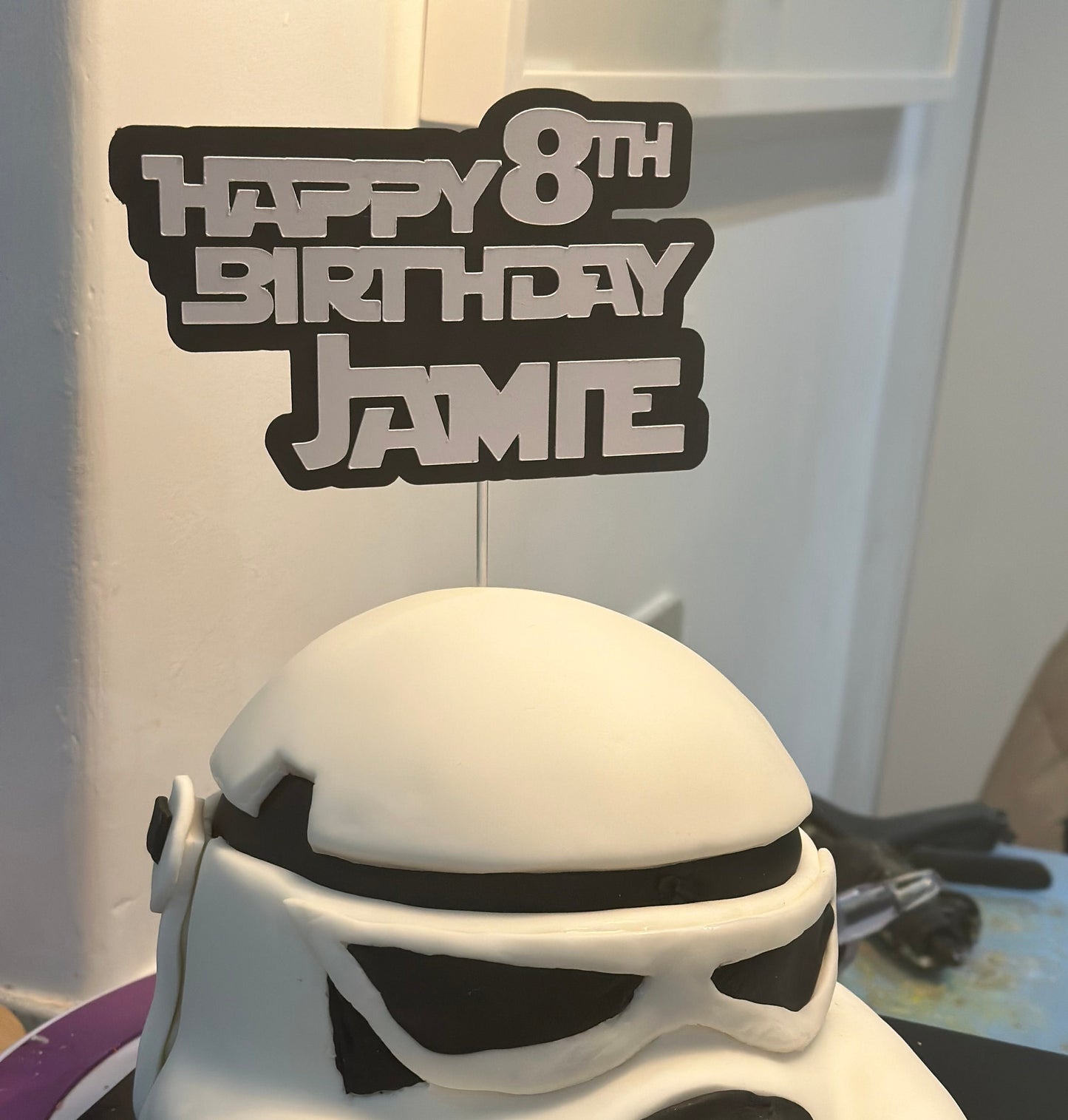 Custom Star Wars Storm Trooper inspired Cake Topper Personalised