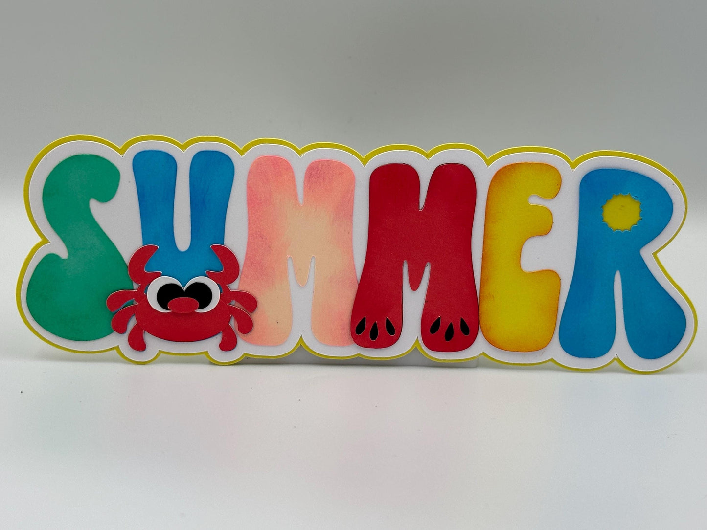 Summer scrapbook photo album embellishment decoration title paper piercing Handmade