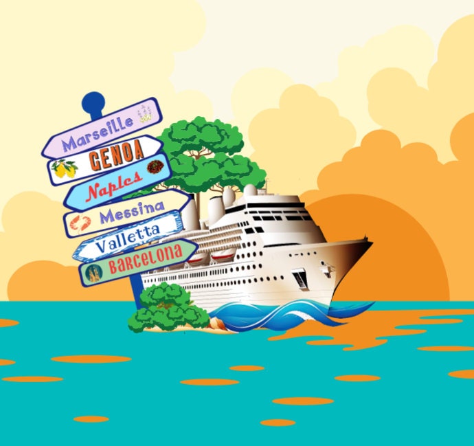 Personalised Caribbean Mediterranean Cruise 12" x 12", 8" x 8" Scrapbook Album