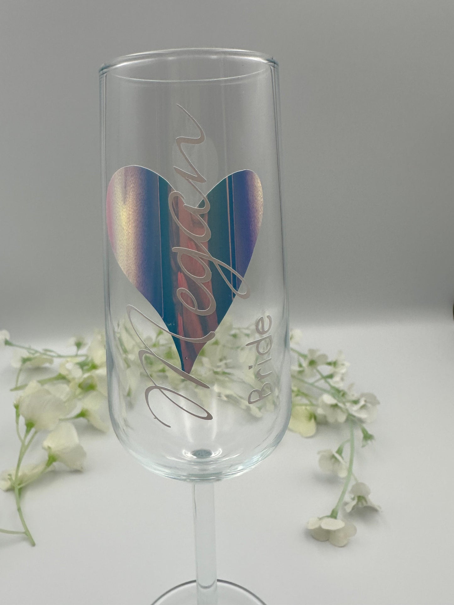 Personalised - Customised Champagne Glass - Bridal Party - Bride - Wedding party
