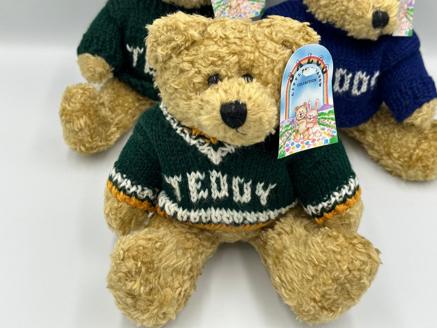 Vintage (in original packaging) Teddy Bear Salco Harlow curly jointed with knitted jumper