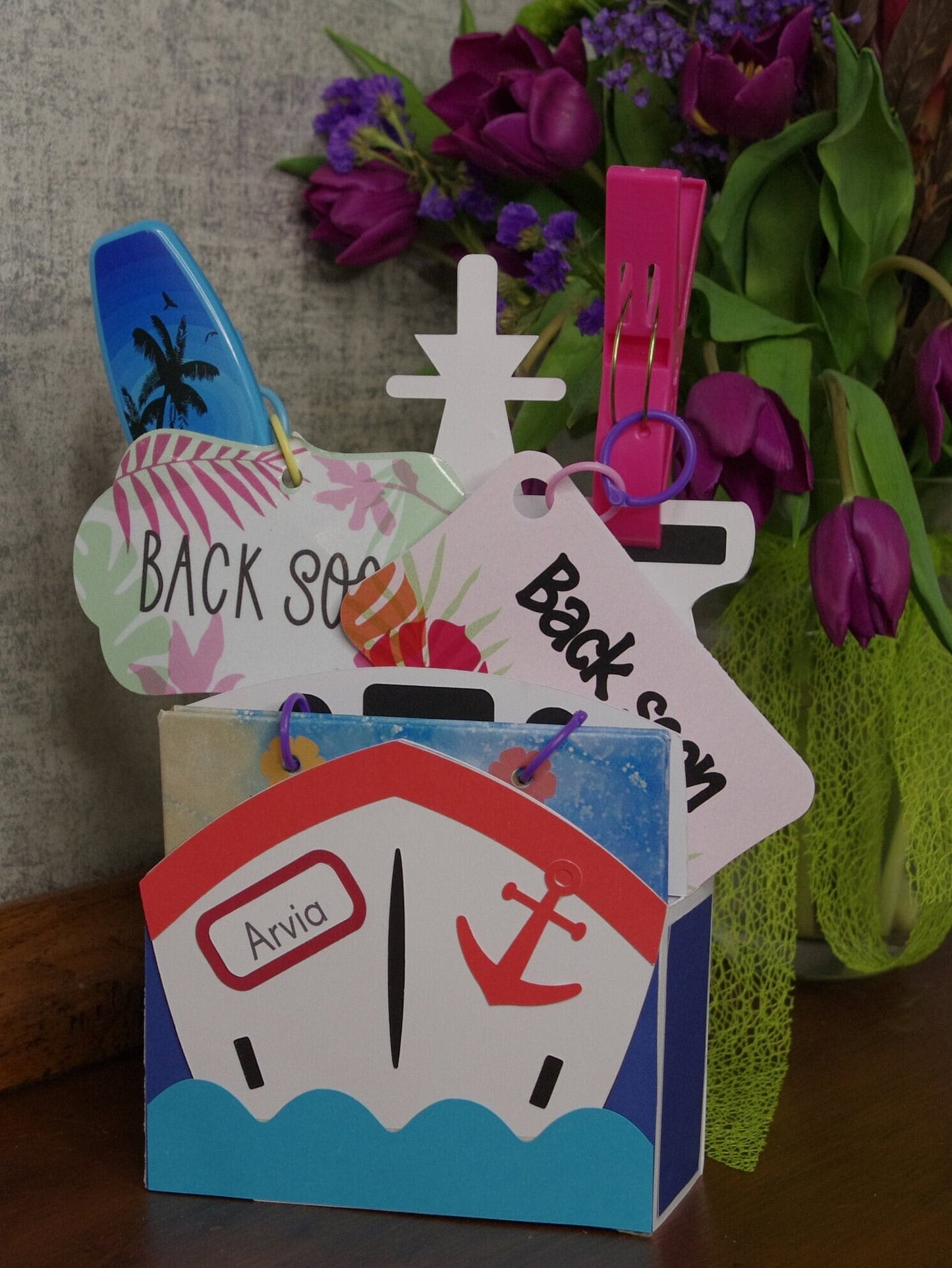 Cruise gift set cruise boat card cruise scrapbook album ship itinerary stickers ship sunbed signs P&O Arvia