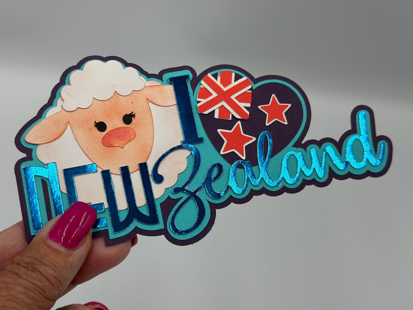 New Zealand scrapbook photo album embellishment decoration title paper piercing Handmade