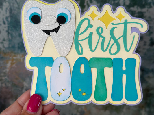 Baby's first tooth scrapbook photo album keepsake