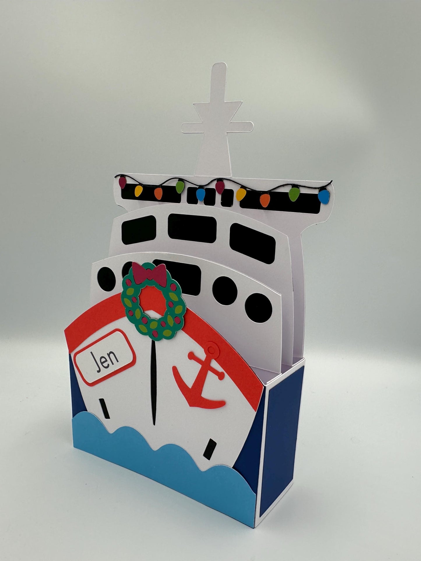 Cruise Ship 3D card - Customised Personalised Birthday Anniversary Personalised