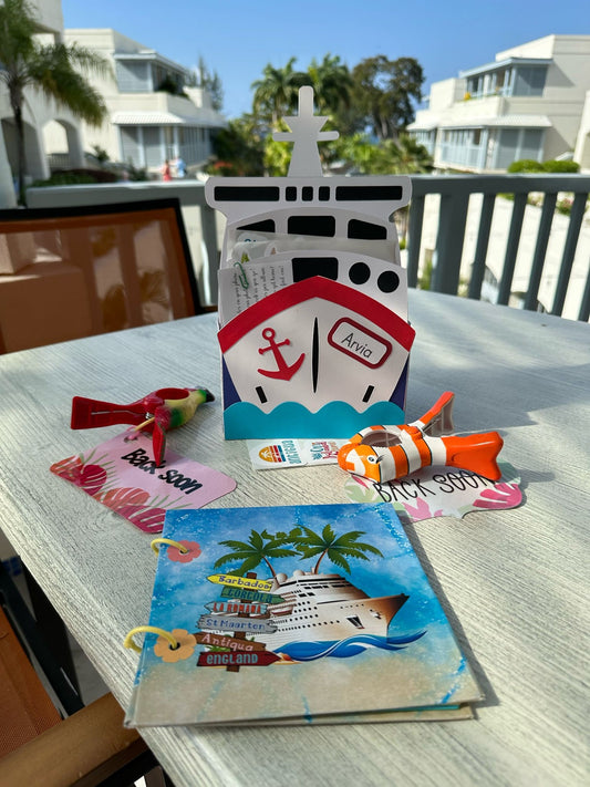 Cruise gift set cruise boat card cruise scrapbook album ship itinerary stickers ship sunbed signs P&O Arvia