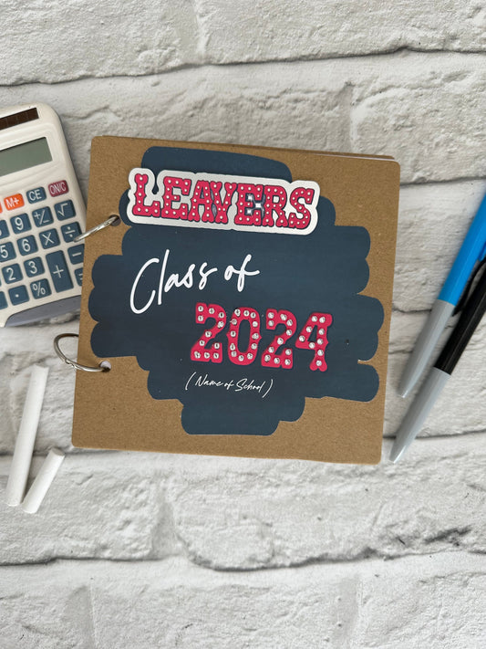 Personalised Leavers Yearbook Primary High School College University 15cm x 15cm Scrapbook Album Autograph Book