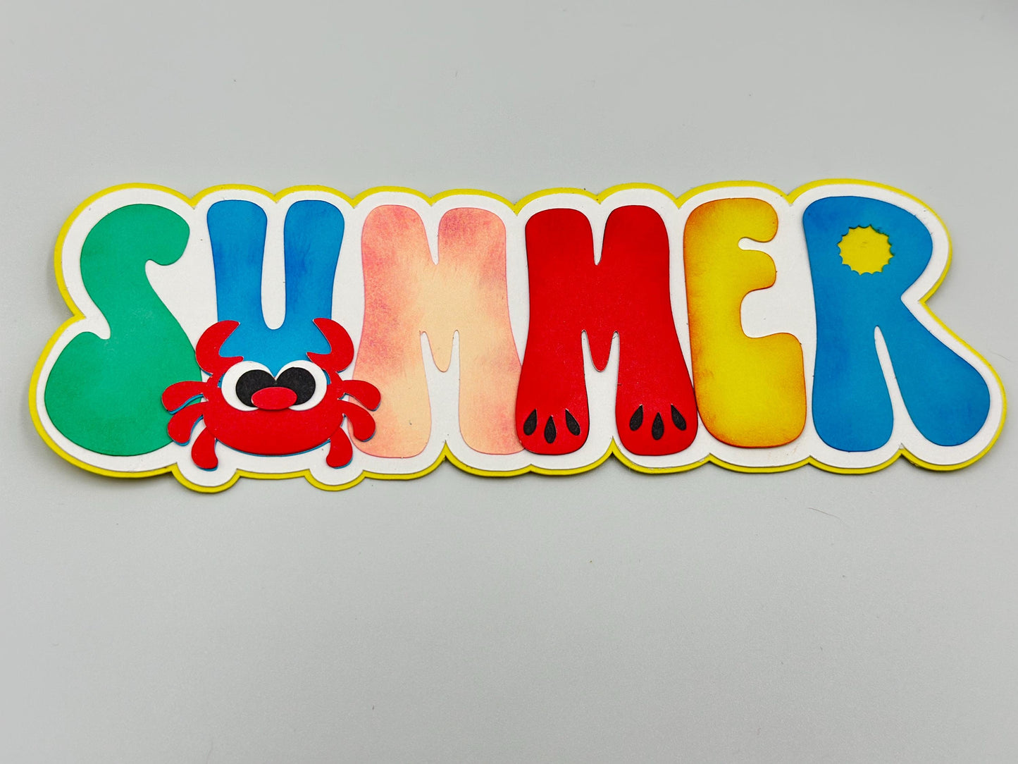 Summer scrapbook photo album embellishment decoration title paper piercing Handmade