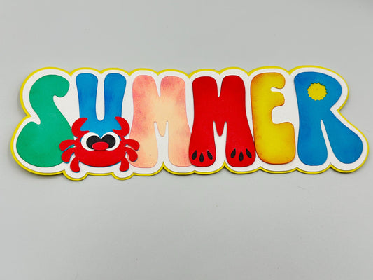 Summer scrapbook photo album embellishment decoration title paper piercing Handmade