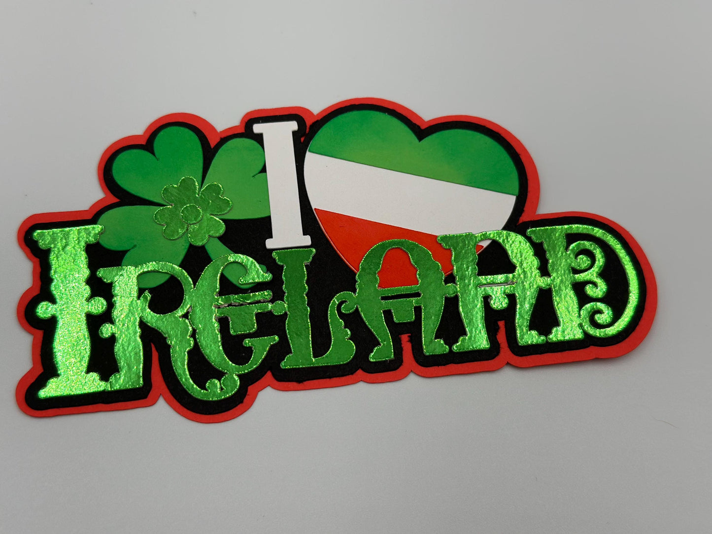 Ireland scrapbook photo album embellishment decoration title paper piercing Handmade