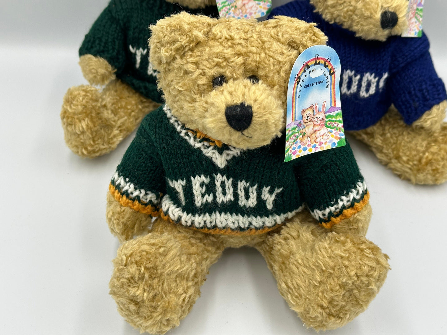 Vintage (in original packaging) Teddy Bear Salco Harlow curly jointed with knitted jumper