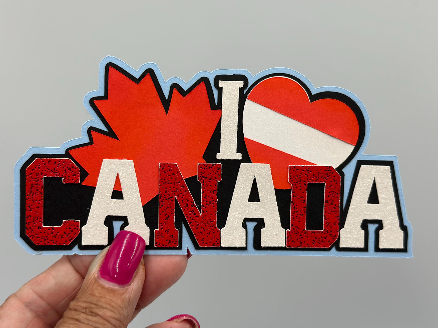 Canada scrapbook photo album embellishment decoration title paper piercing Handmade maple leaf Canadian