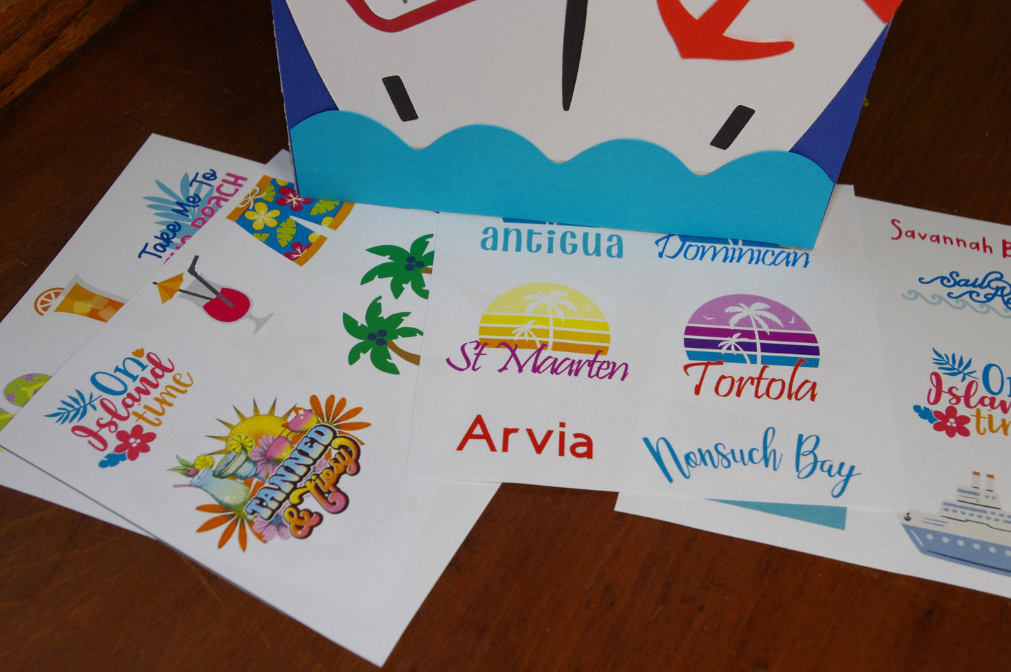 Cruise gift set cruise boat card cruise scrapbook album ship itinerary stickers ship sunbed signs P&O Arvia