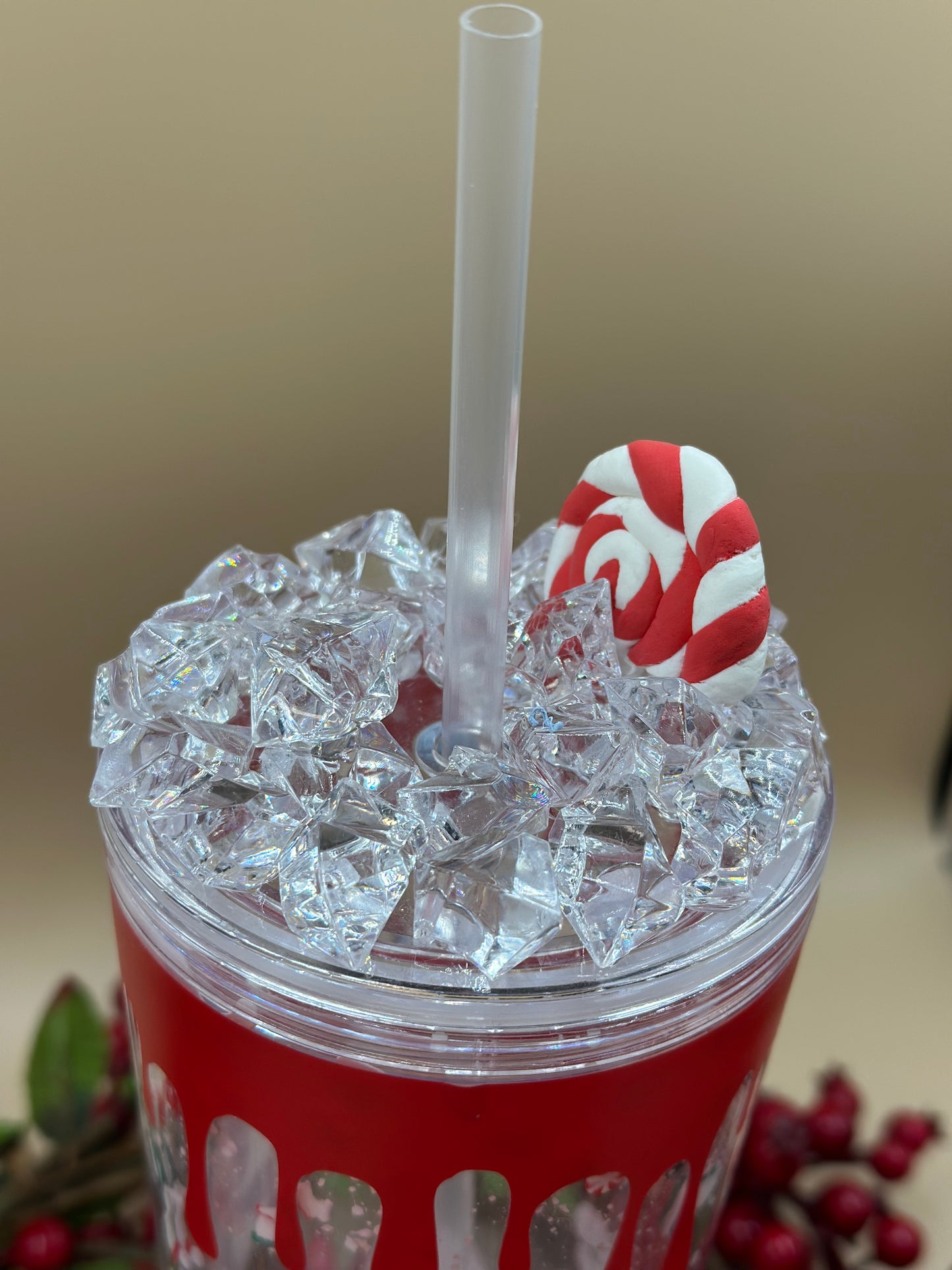 Ice lid with vinyl drip