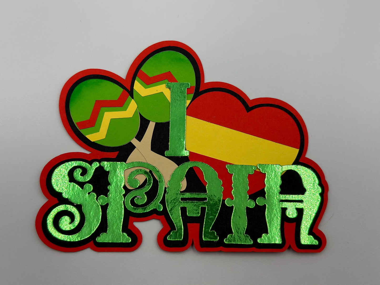 Spain scrapbook photo album embellishment decoration title paper piercing Handmade