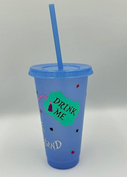 Alice in Wonderland Cold Cup Tumbler - Personalised - Custom - 20 oz colour changing