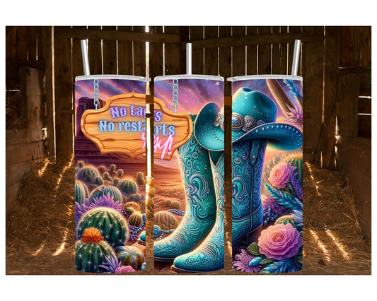Line Dancing Cowboy Cowgirl steel skinny 20oz tumbler cup - no tags no restarts