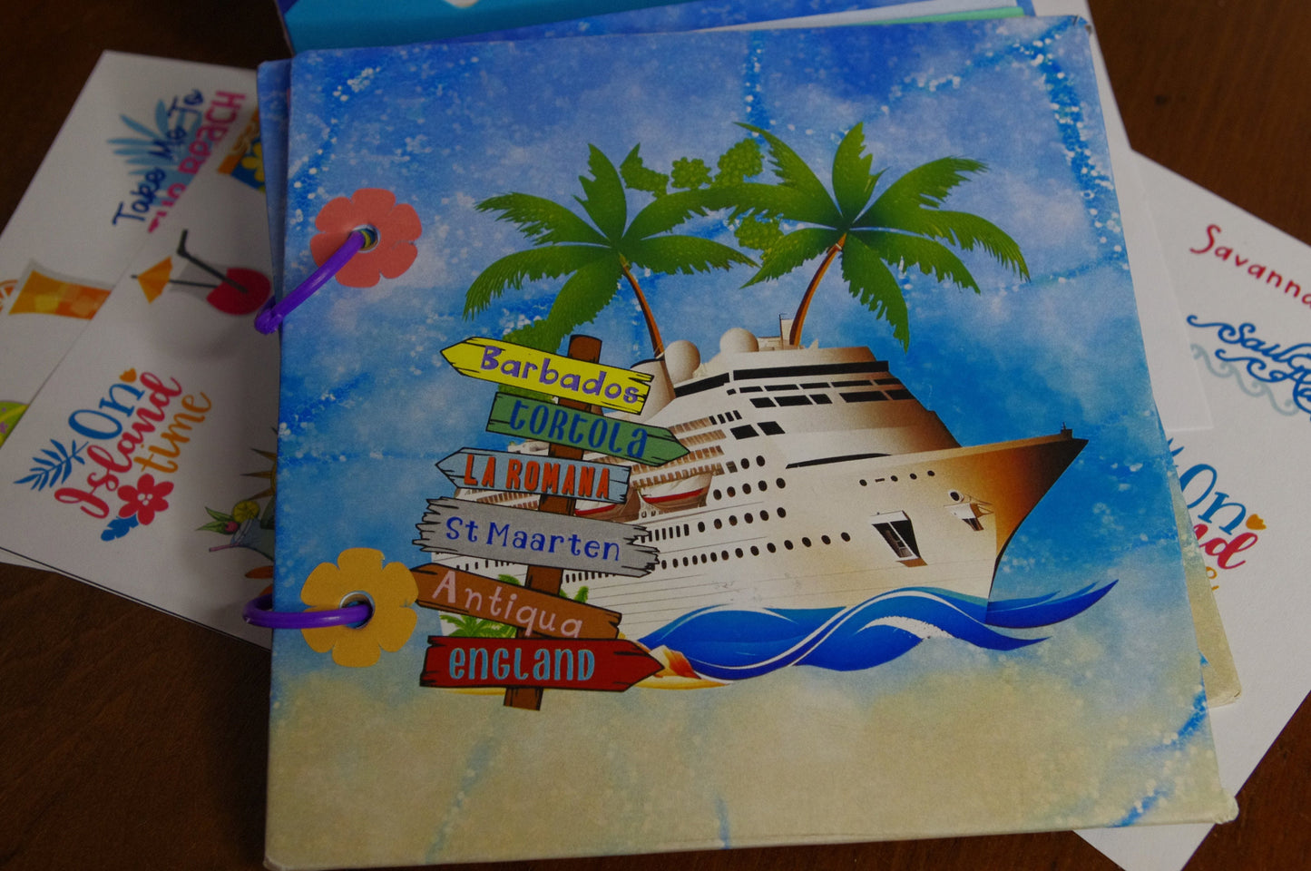Cruise gift set cruise boat card cruise scrapbook album ship itinerary stickers ship sunbed signs P&O Arvia