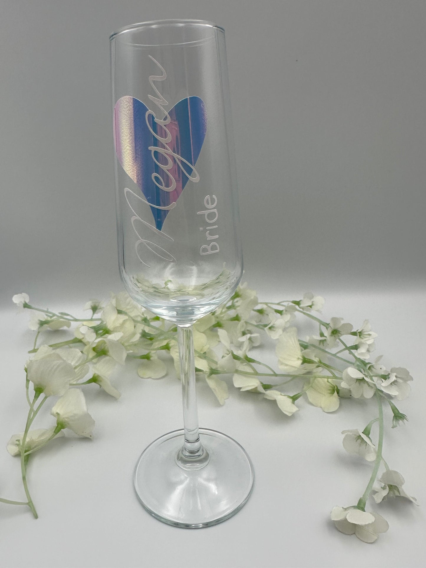 Personalised - Customised Champagne Glass - Bridal Party - Bride - Wedding party