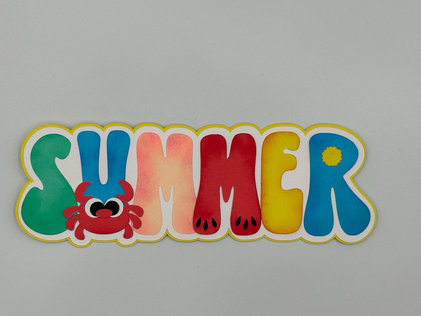 Summer scrapbook photo album embellishment decoration title paper piercing Handmade