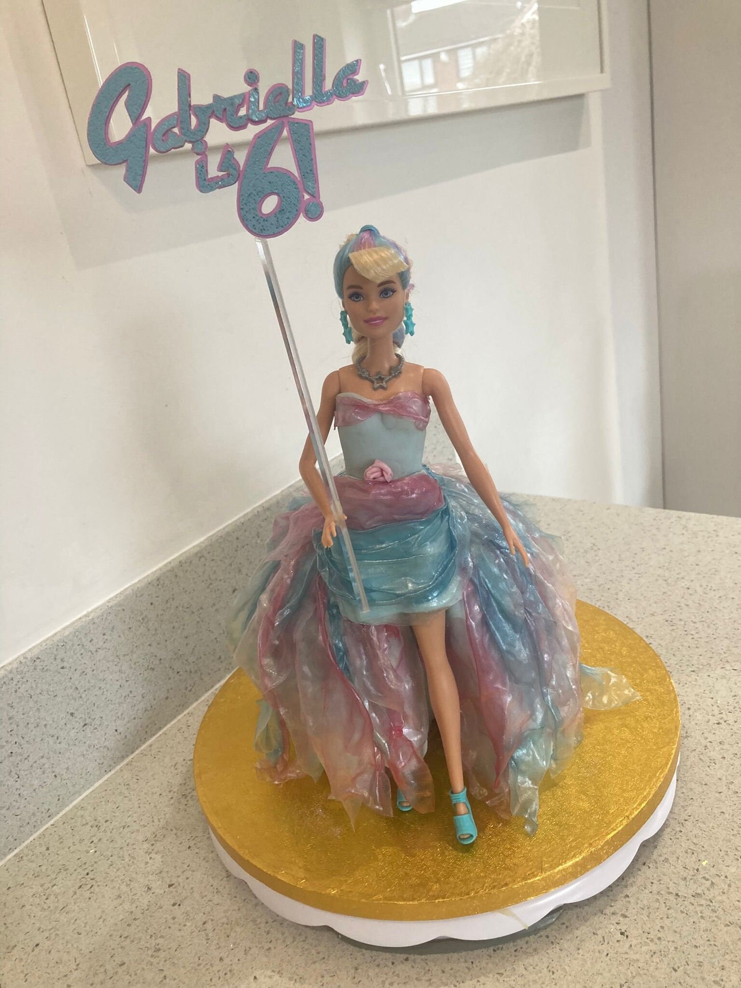 Custom Personalised Barbie themed Cake Topper