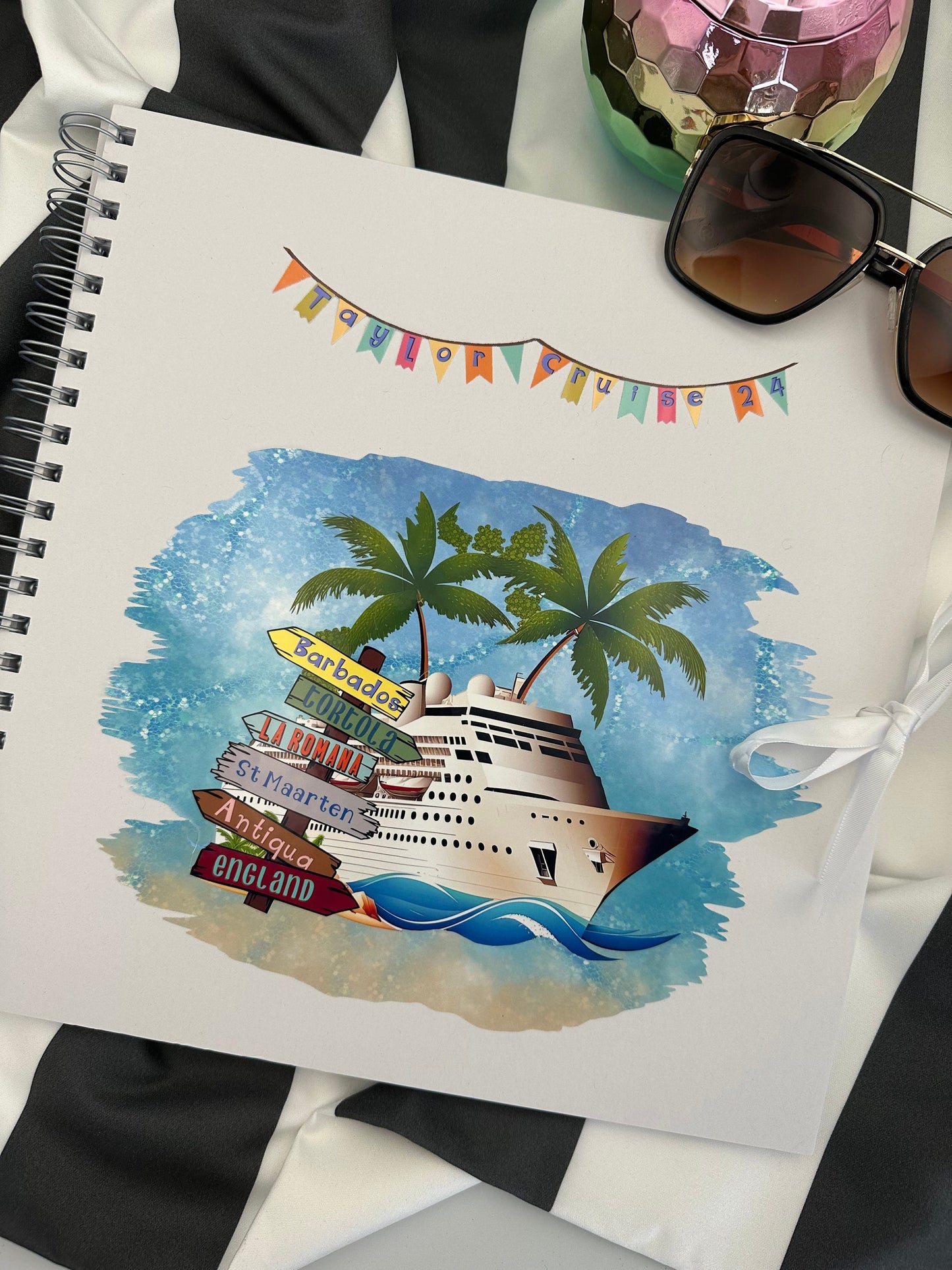Personalised Caribbean Mediterranean Cruise 12" x 12", 8" x 8" Scrapbook Album
