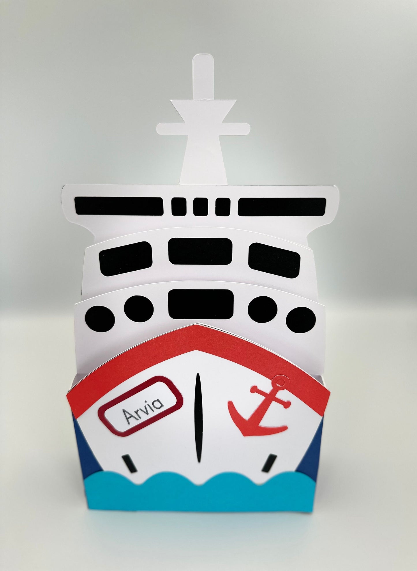 Cruise Ship 3D card - Customised Personalised Birthday Anniversary Personalised