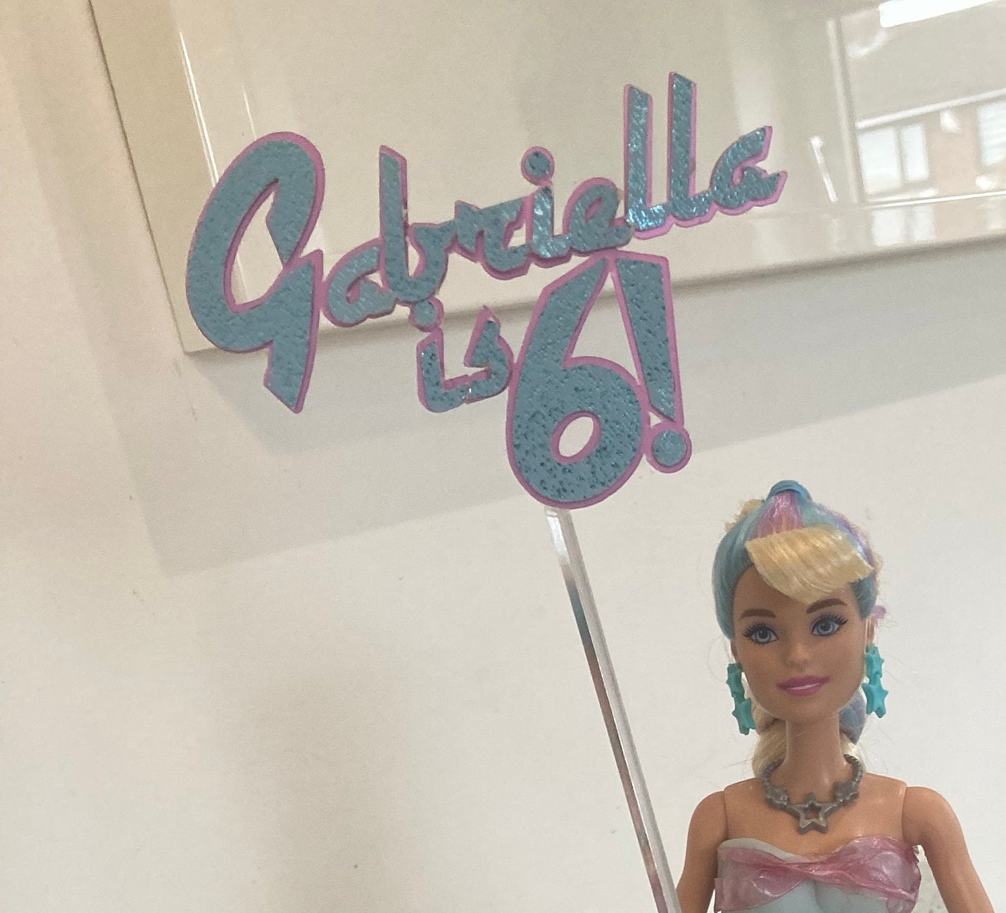 Custom Personalised Barbie themed Cake Topper