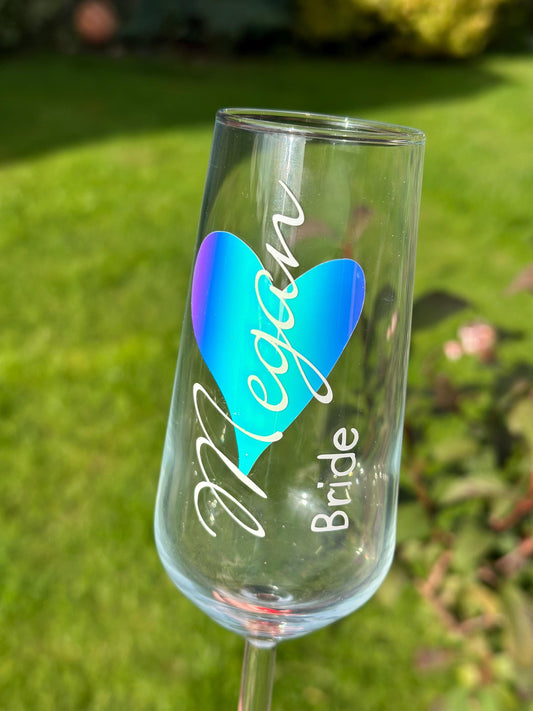 Personalised - Customised Champagne Glass - Bridal Party - Bride - Wedding party