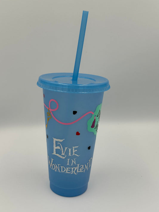 Alice in Wonderland Cold Cup Tumbler - Personalised - Custom - 20 oz to order