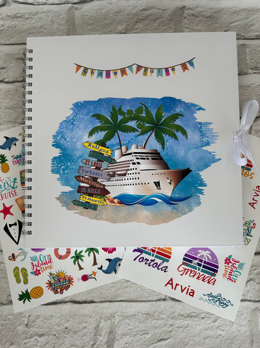 Personalised Caribbean Mediterranean Cruise 12" x 12", 8" x 8" Scrapbook Album
